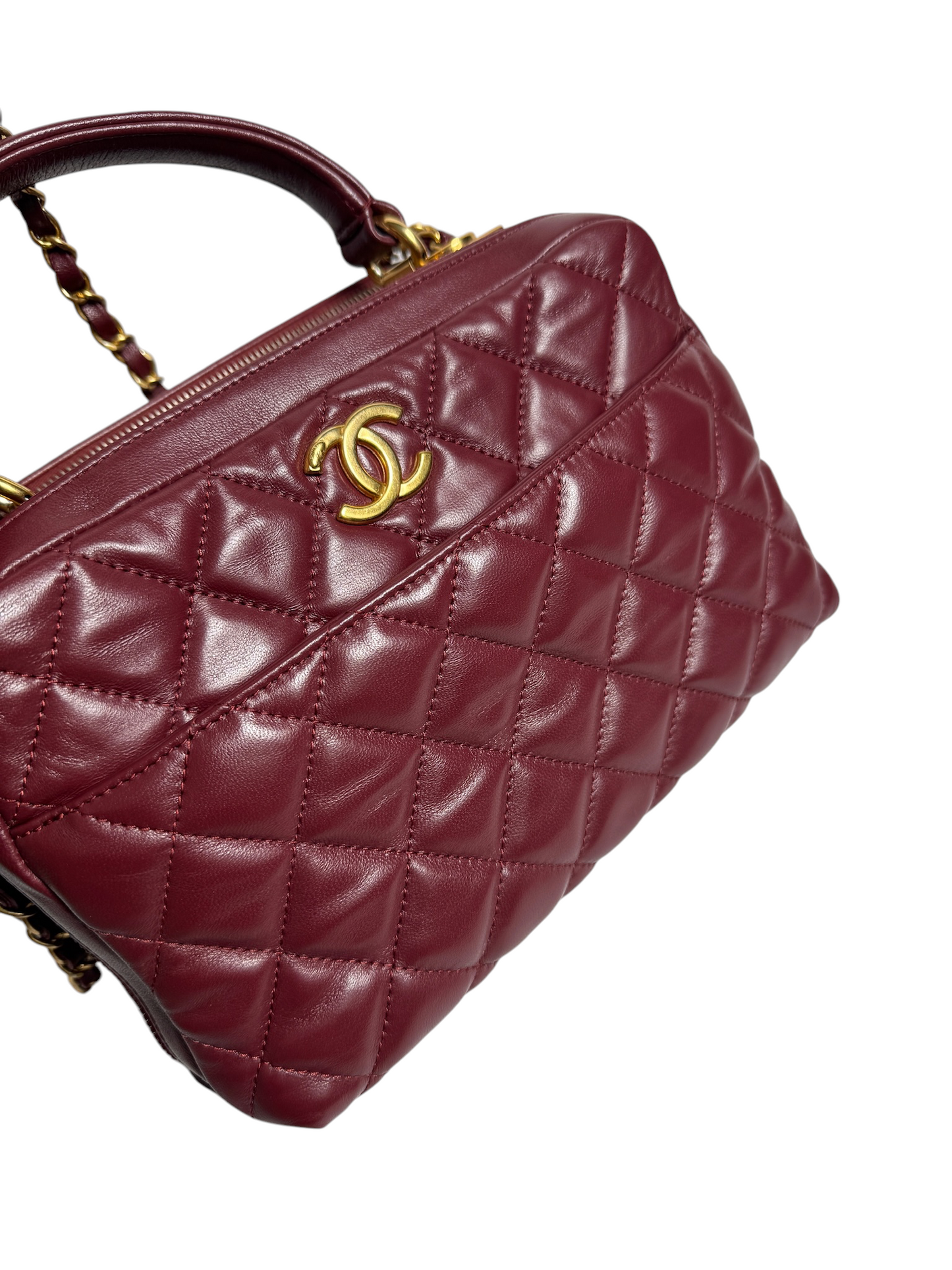 Chanel Burgundy Red Trendy Bowler GHW