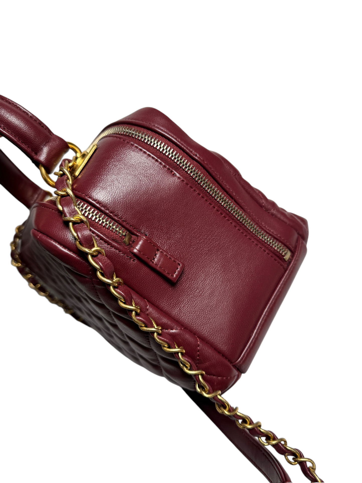 Chanel Burgundy Red Trendy Bowler GHW