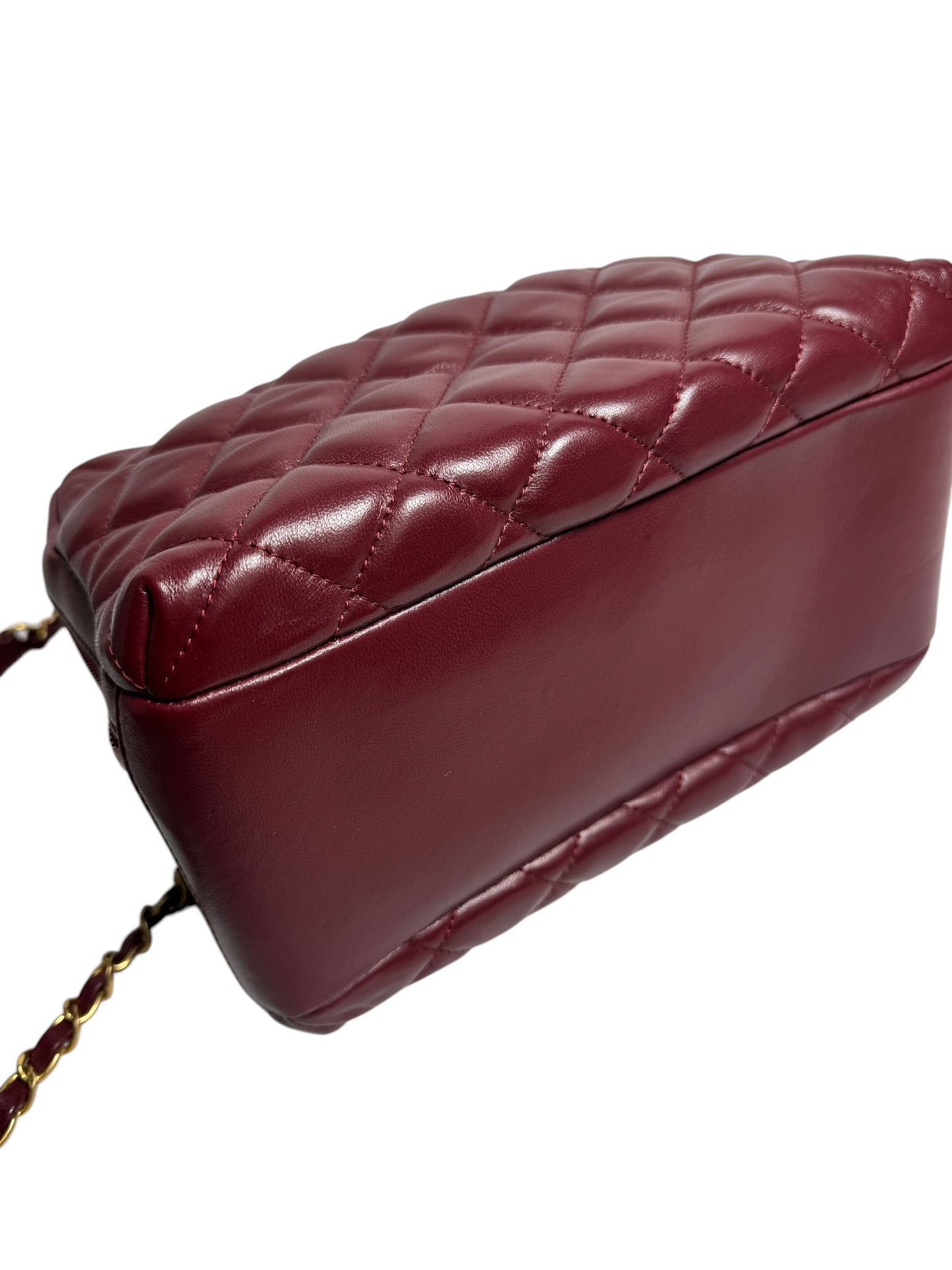 Chanel Burgundy Red Trendy Bowler GHW