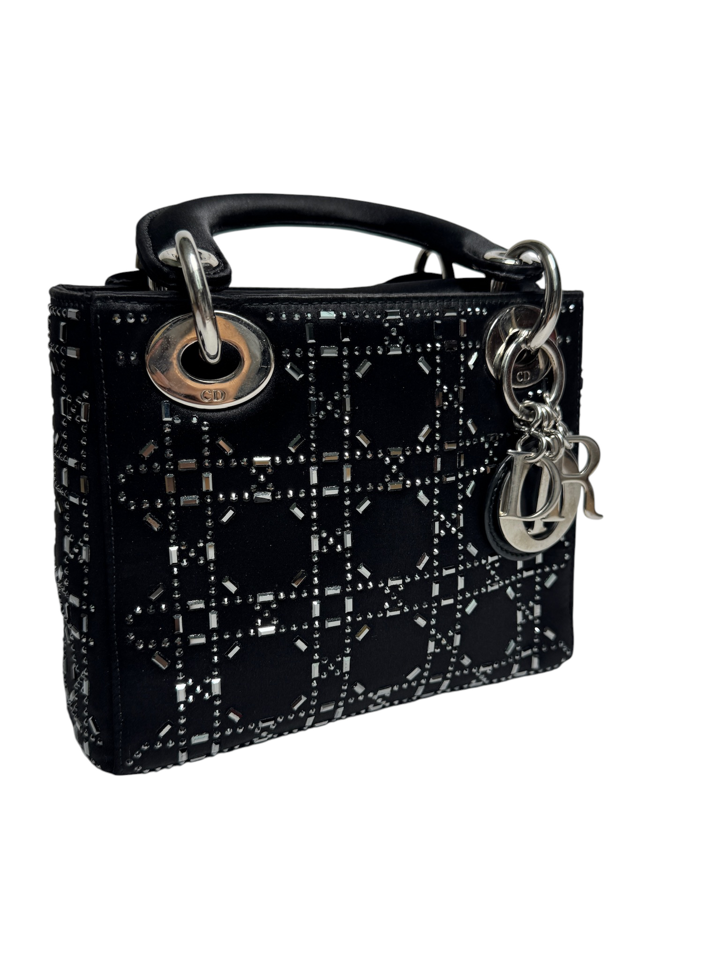 Black Embroidered Lady Dior Mini SHW
