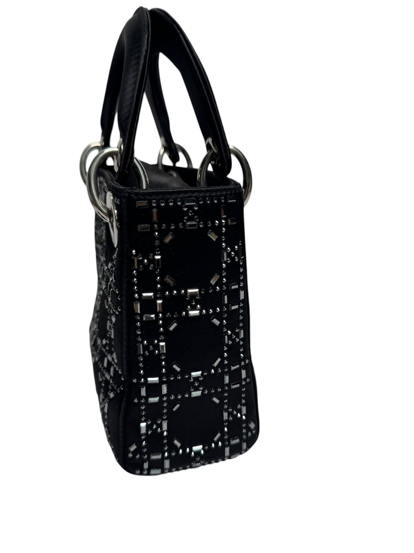 Black Embroidered Lady Dior Mini SHW