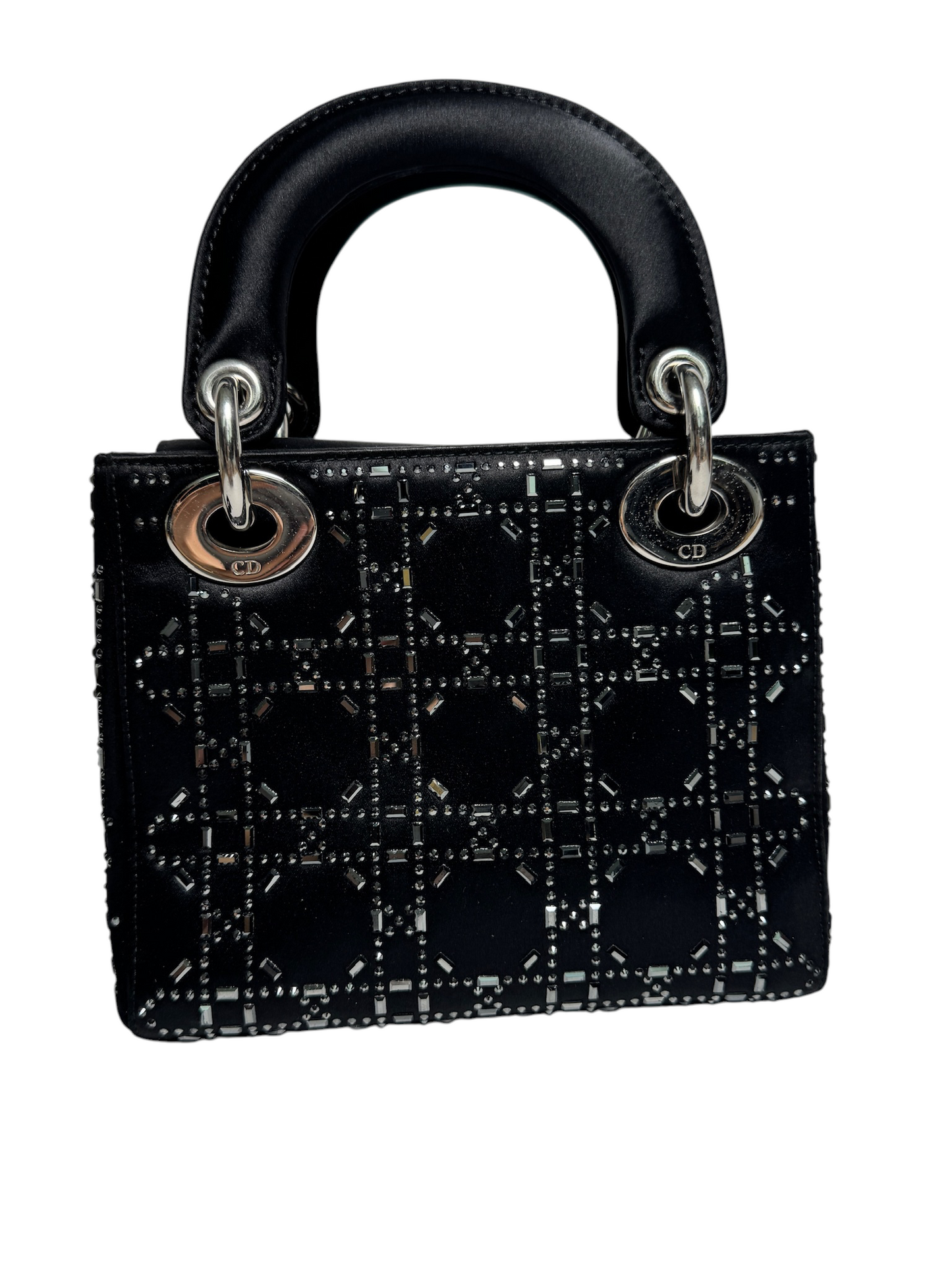 Black Embroidered Lady Dior Mini SHW