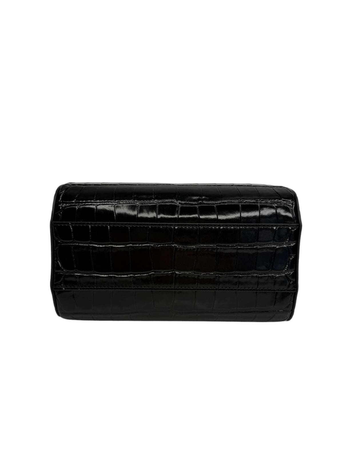 Chanel Black Crocodile Embossed Mini Bowling Bag T8897