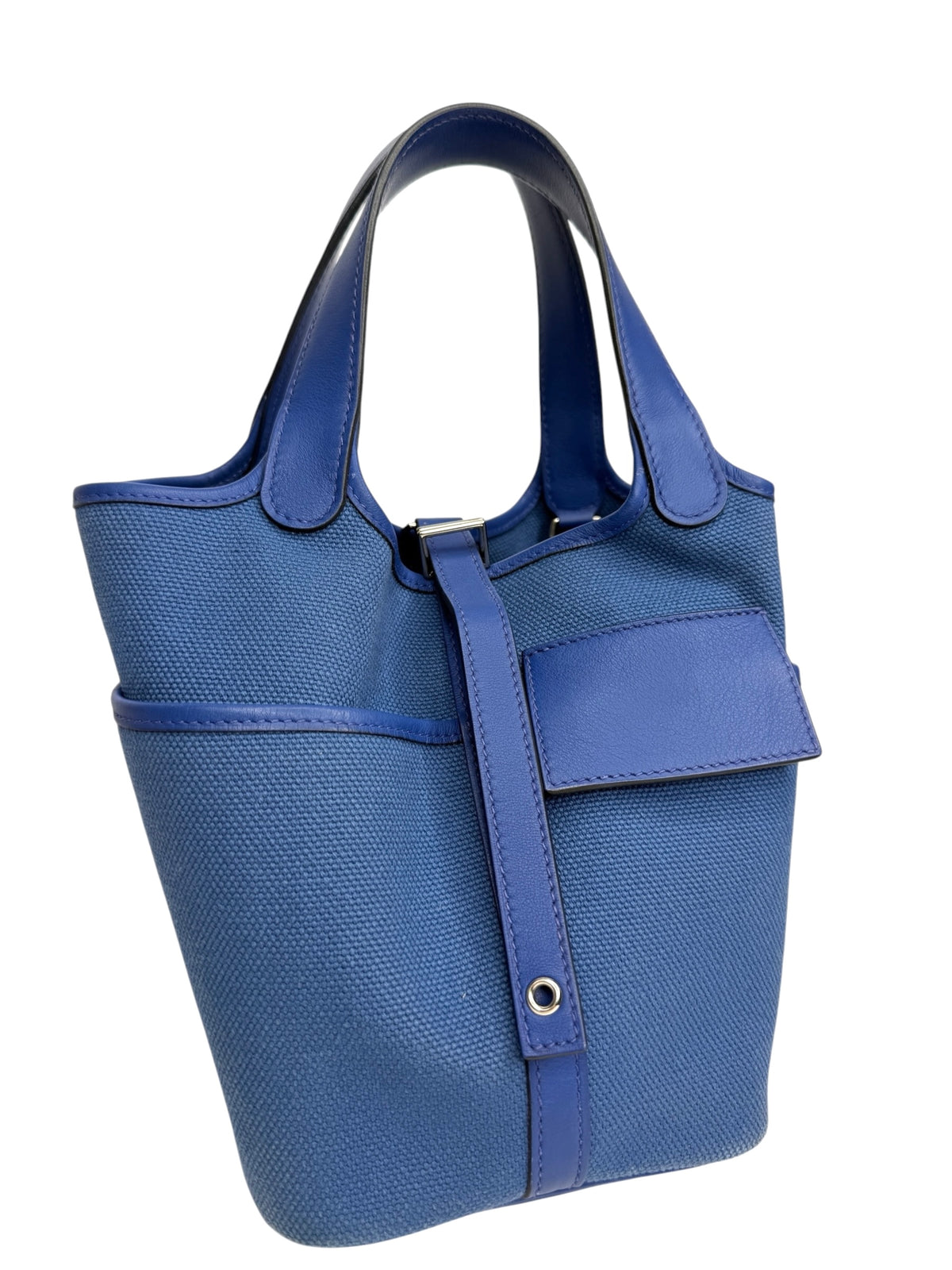 Hermes Cargo Picotin 18 Royal Bleu Toile And Swift T8966