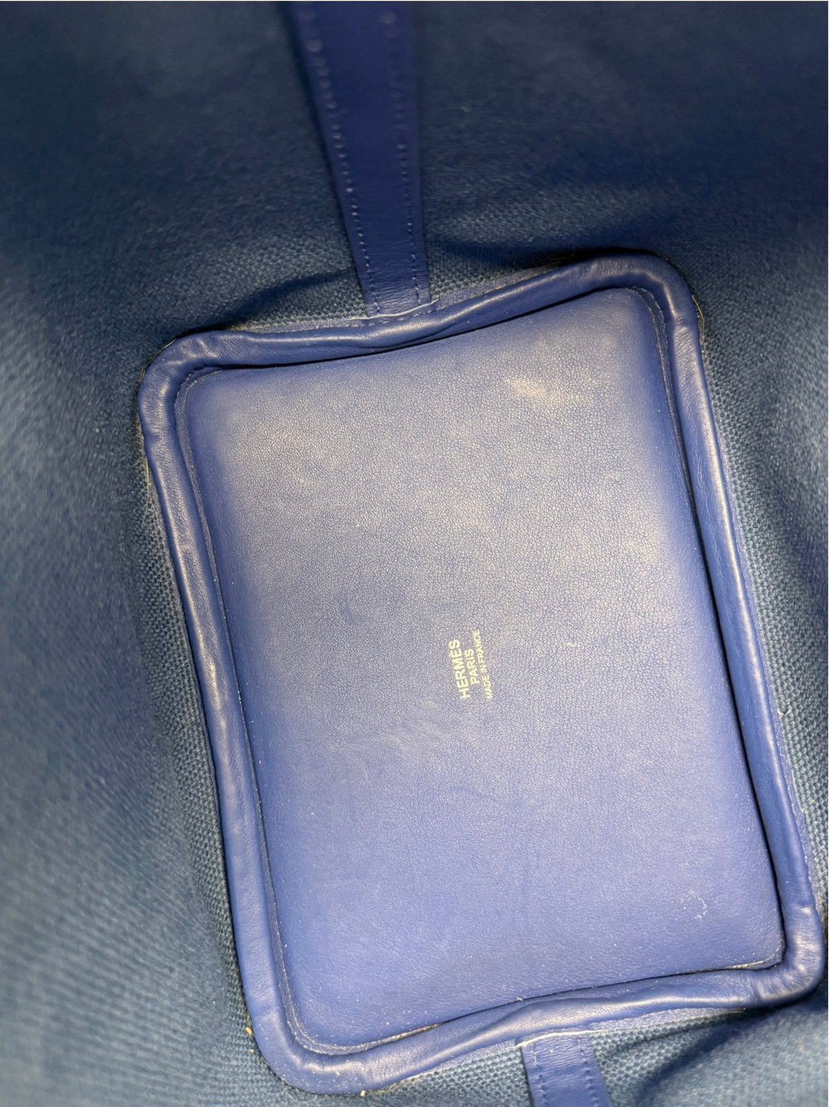 Hermes Cargo Picotin 18 Royal Bleu Toile And Swift T8966