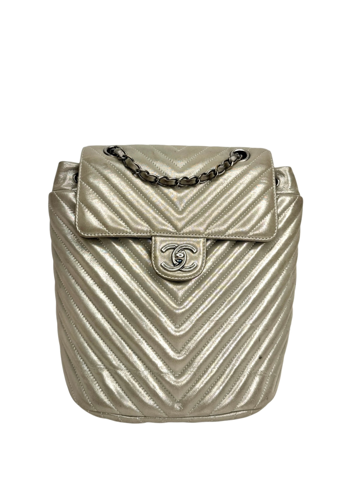 Chanel Silver Chevron Urban Spirit Backpack T8939