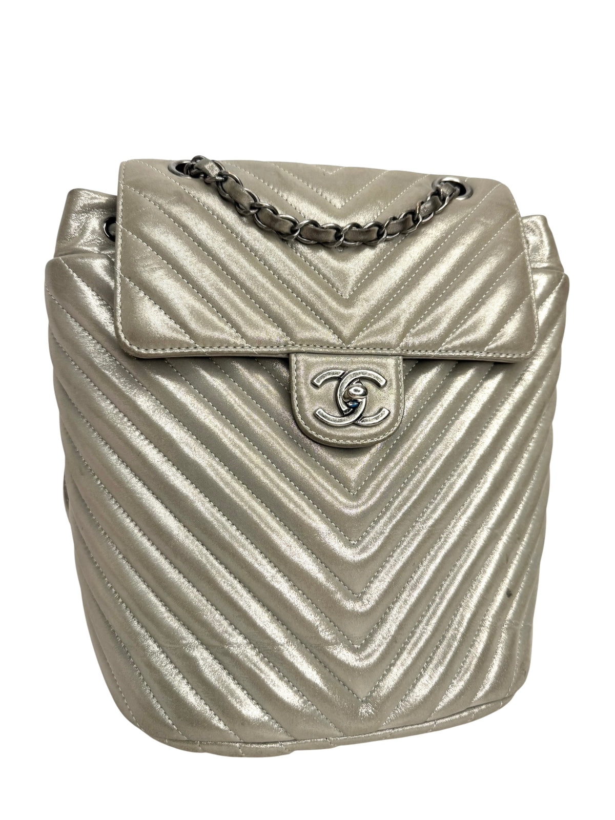 Chanel Silver Chevron Urban Spirit Backpack T8939