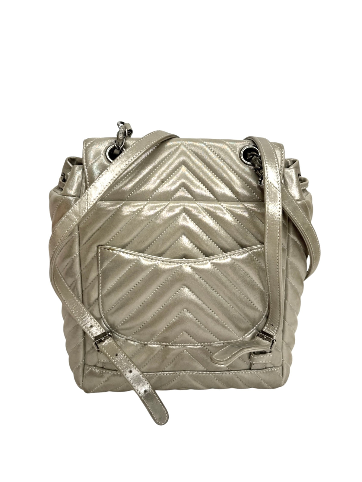 Chanel Silver Chevron Urban Spirit Backpack T8939