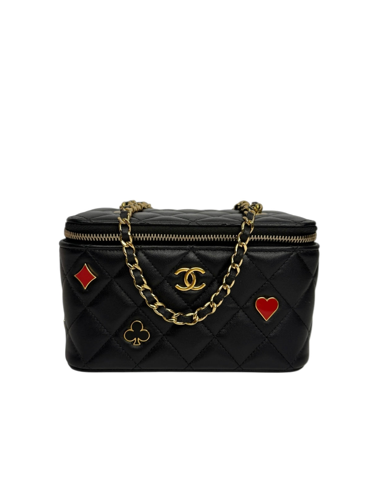 Chanel Black Coco Casino Vanity case With Chain T8884