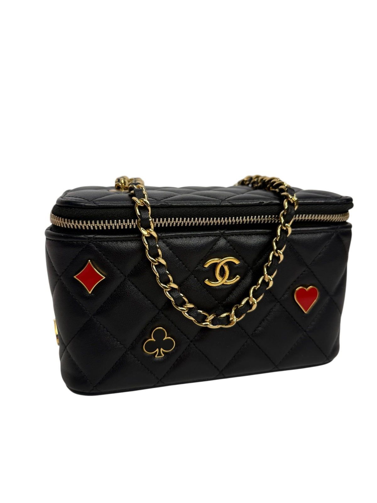 Chanel Black Coco Casino Vanity case With Chain T8884