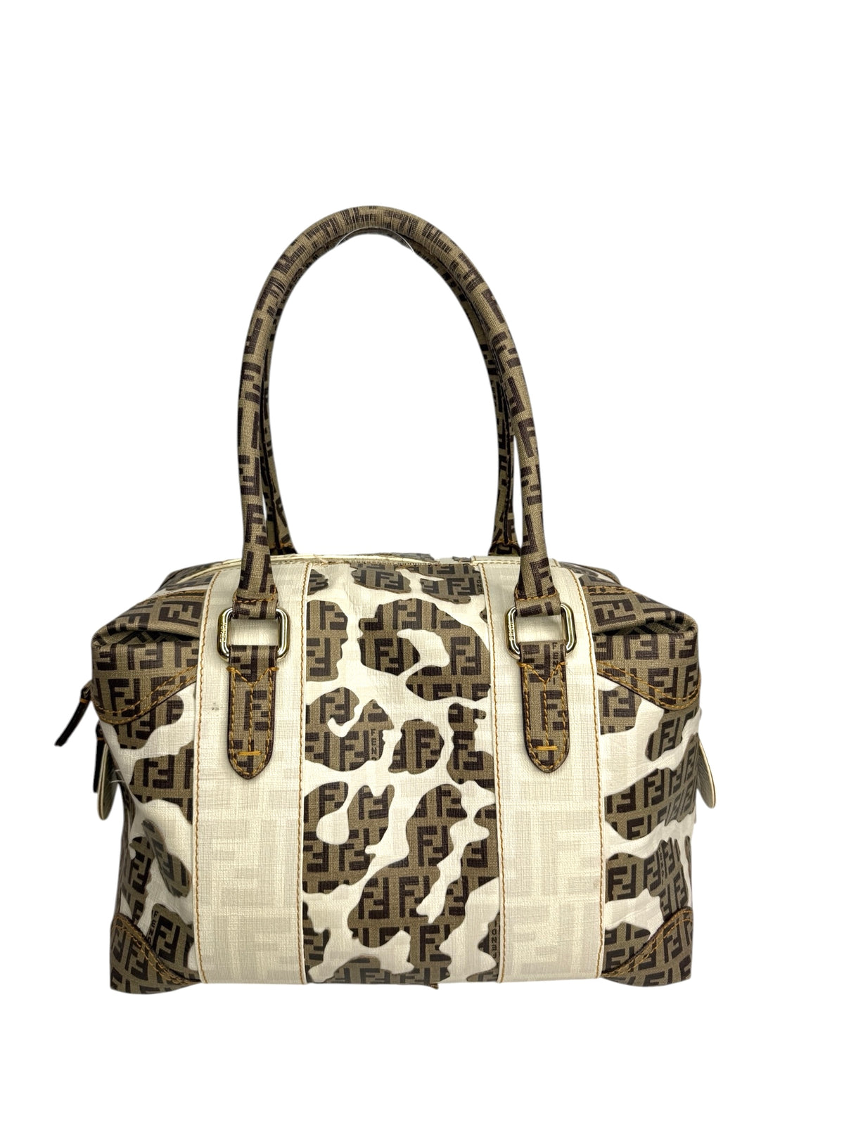 Fendi Zucca Leopard Pattern Handbag T4150