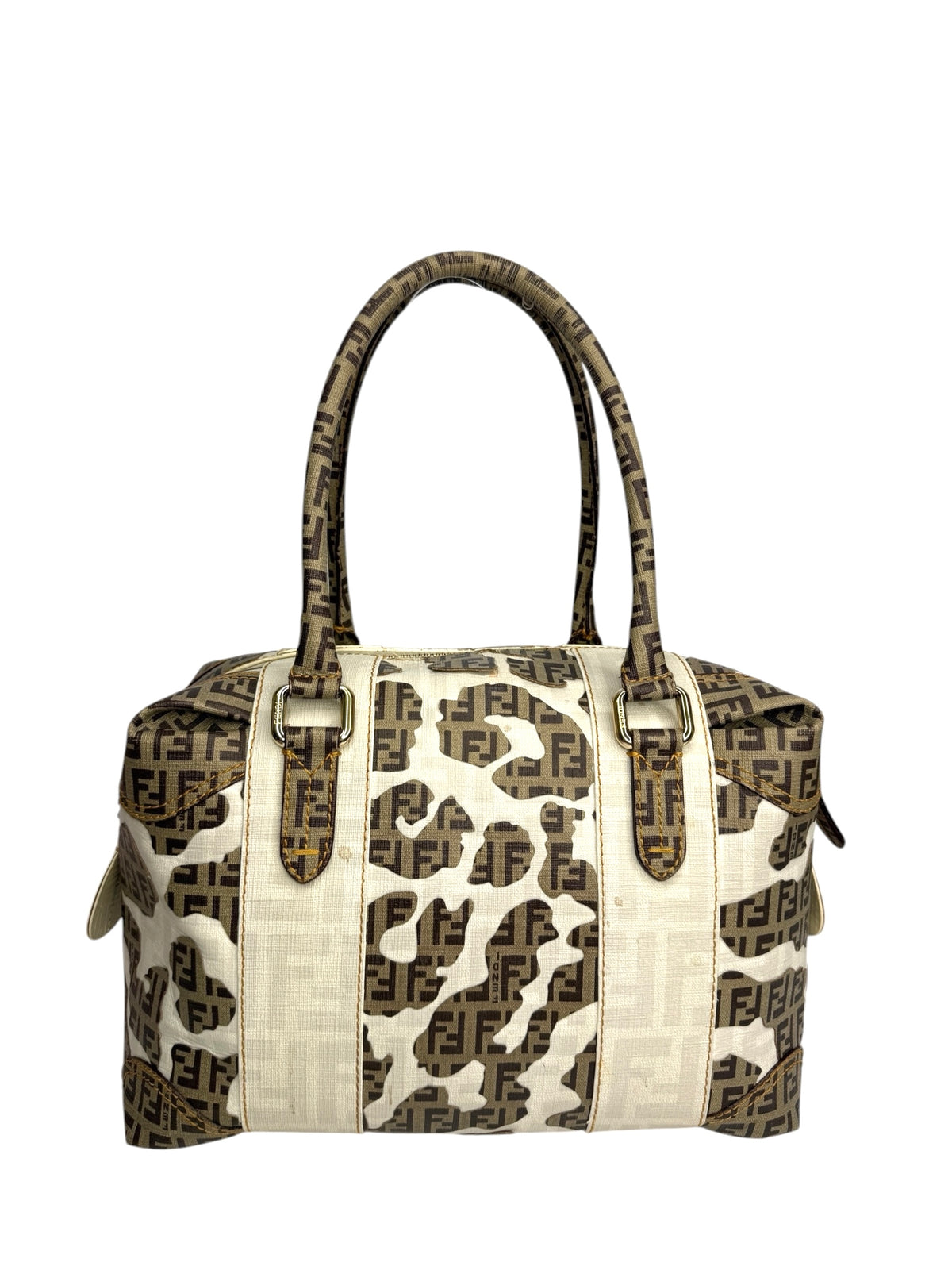 Fendi Zucca Leopard Pattern Handbag T4150