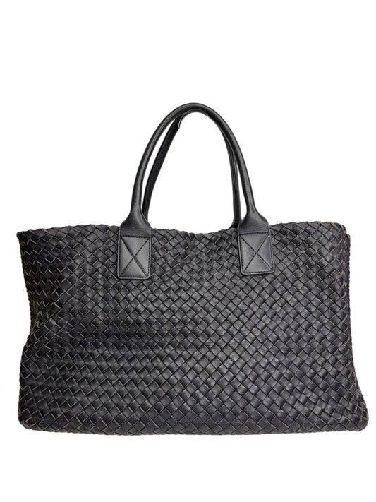 Bottega Veneta Medium Navy Blue Intrecciato Cabat Tote T8918