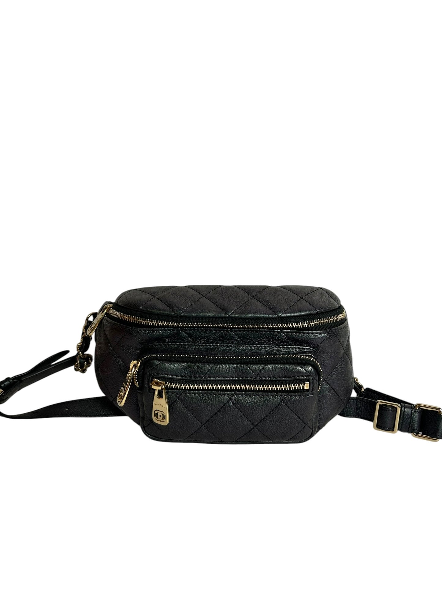Chanel Black Iridescent Waist Bag GHW