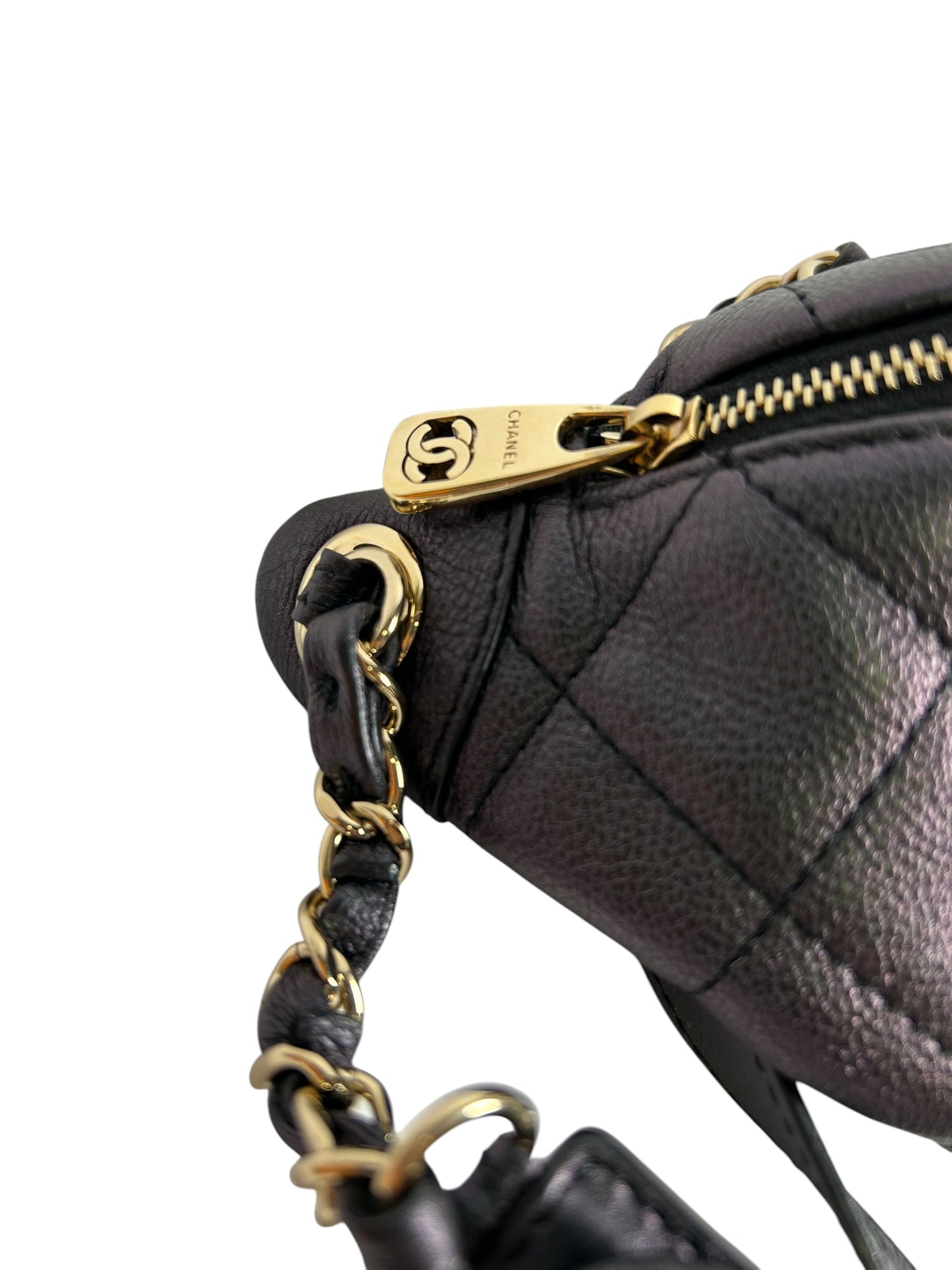 Chanel Black Iridescent Waist Bag GHW