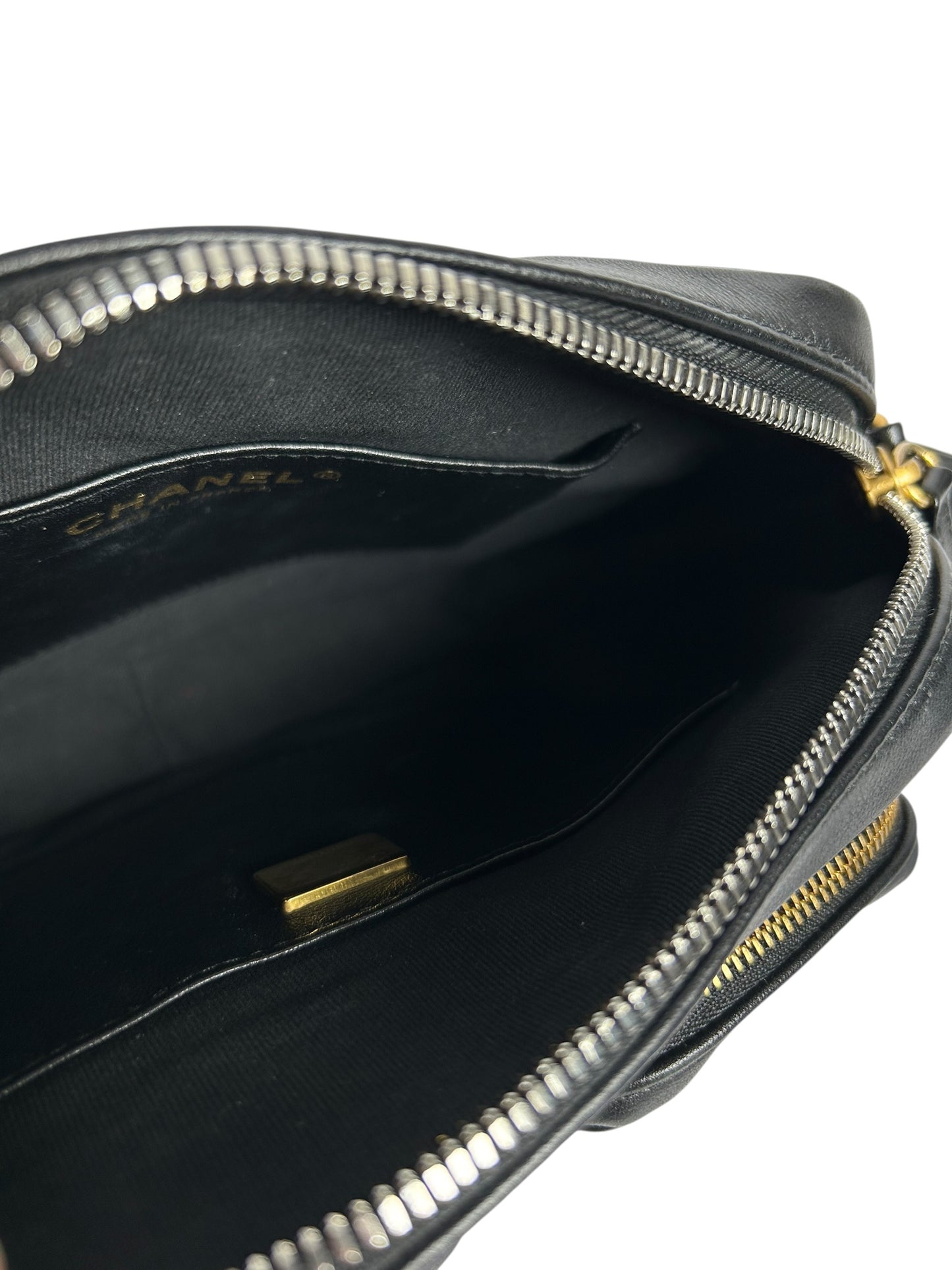 Chanel Black Calfskin Twin Pocket Camera Bag