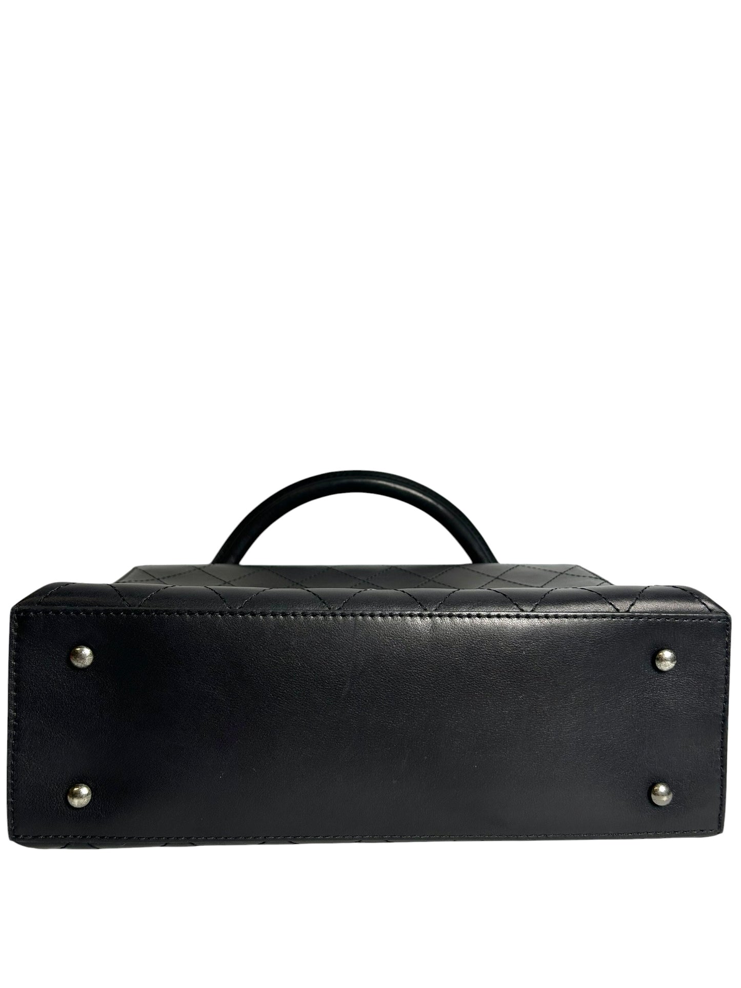 Chanel Black Quilted Flap Top Handle With Shoulder Chain