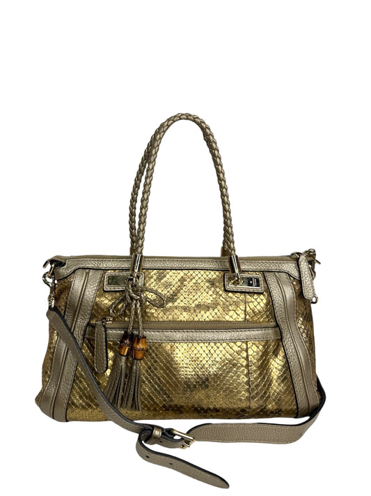 Gucci Gold Python Bella Shoulder Bag T8942