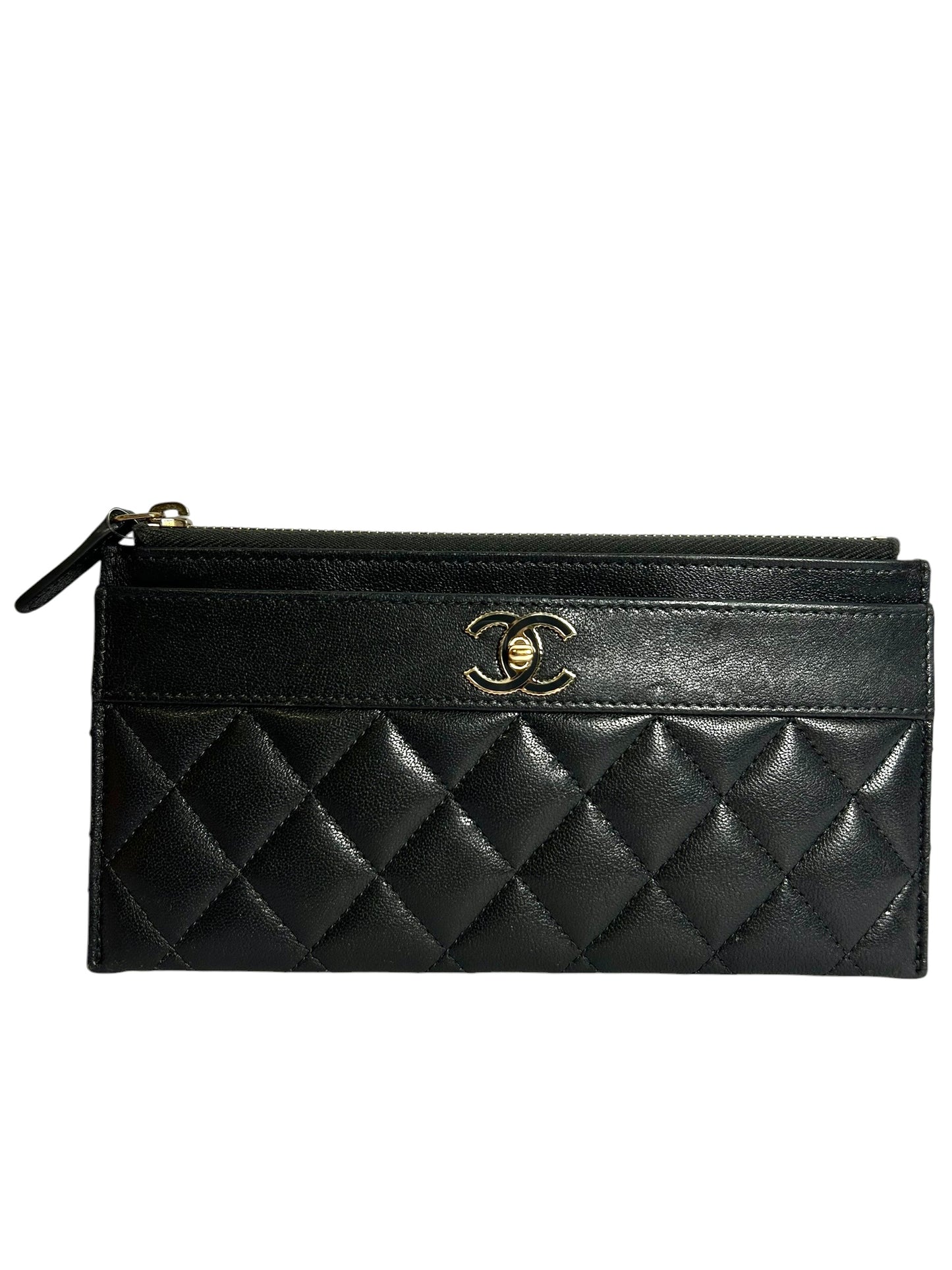 Chanel Black Long Zip Mademoiselle Wallet