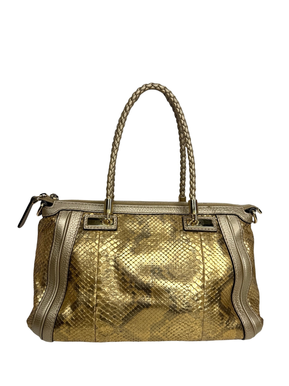 Gucci Gold Python Bella Shoulder Bag T8942