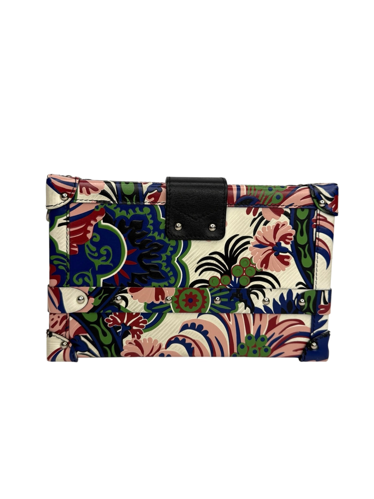 Louis Vuitton Leather Floral Petite Malle Crossbody T9049