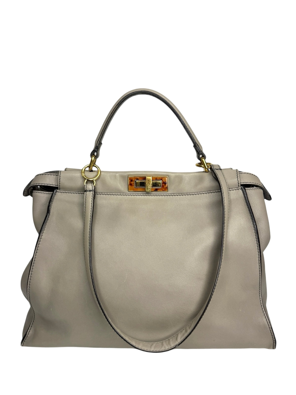 Fendi Large Grey Leather Peekaboo T8867
