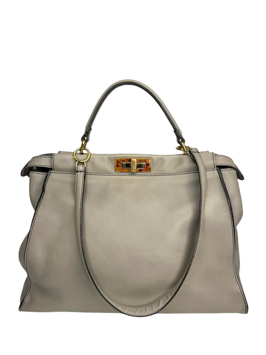 Fendi Large Grey Leather Peekaboo T8867