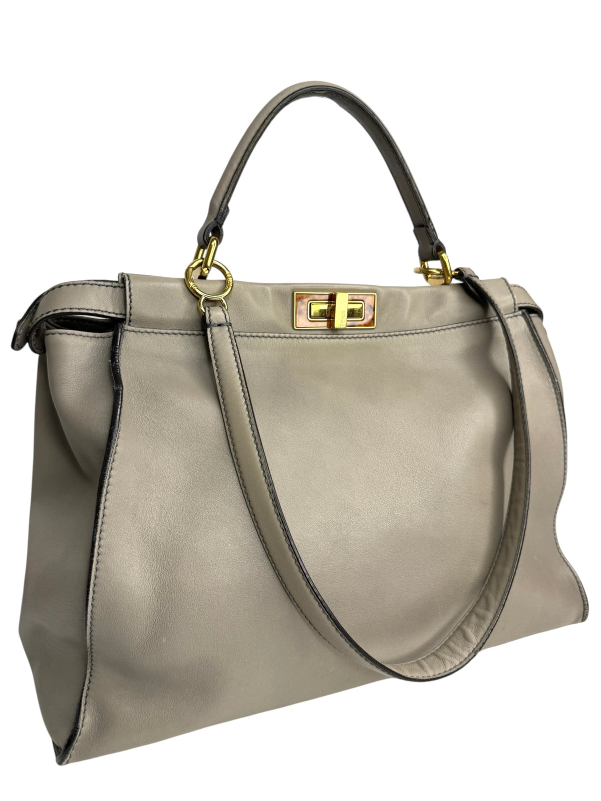 Fendi Large Grey Leather Peekaboo T8867