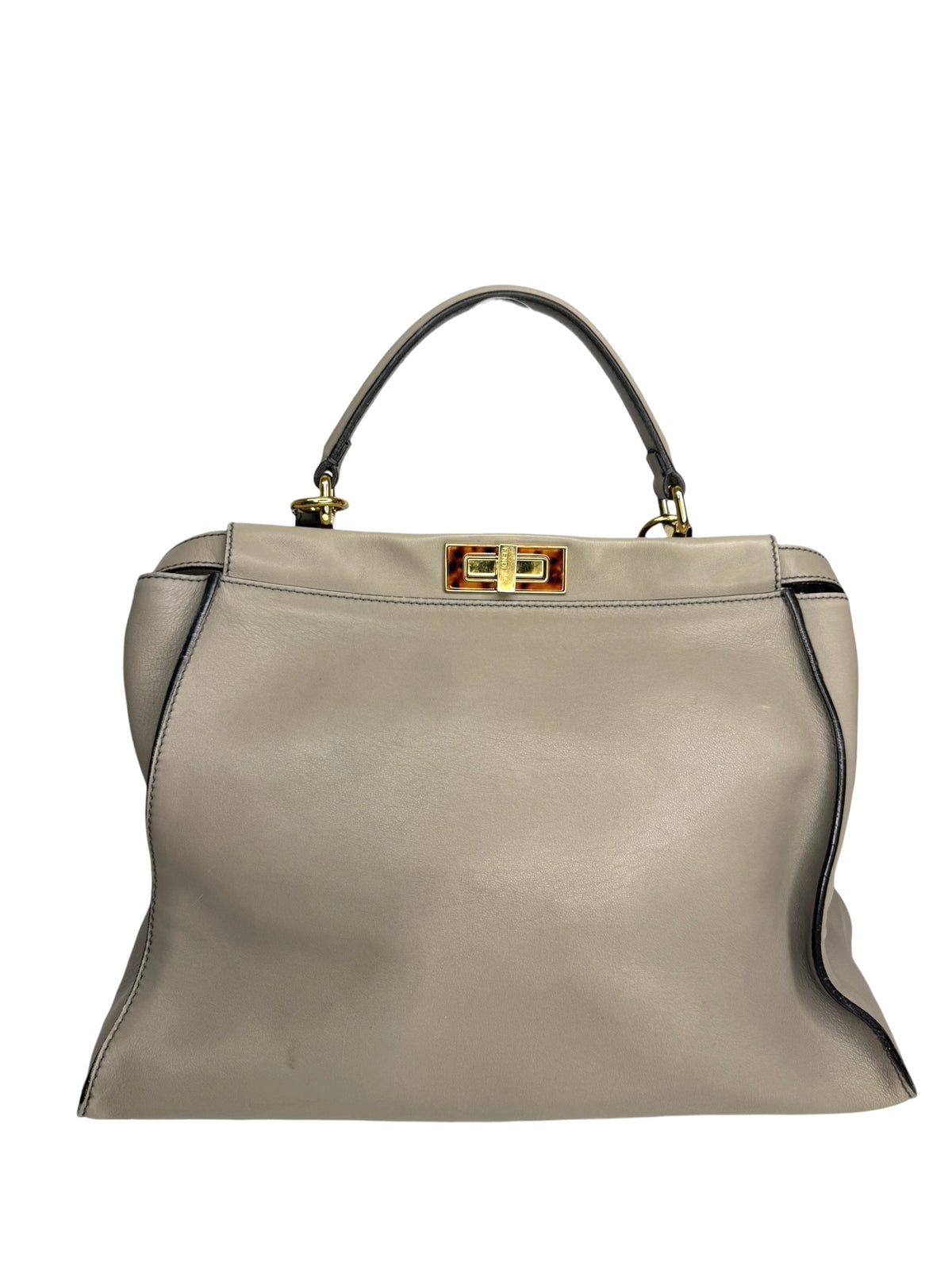 Fendi Large Grey Leather Peekaboo T8867