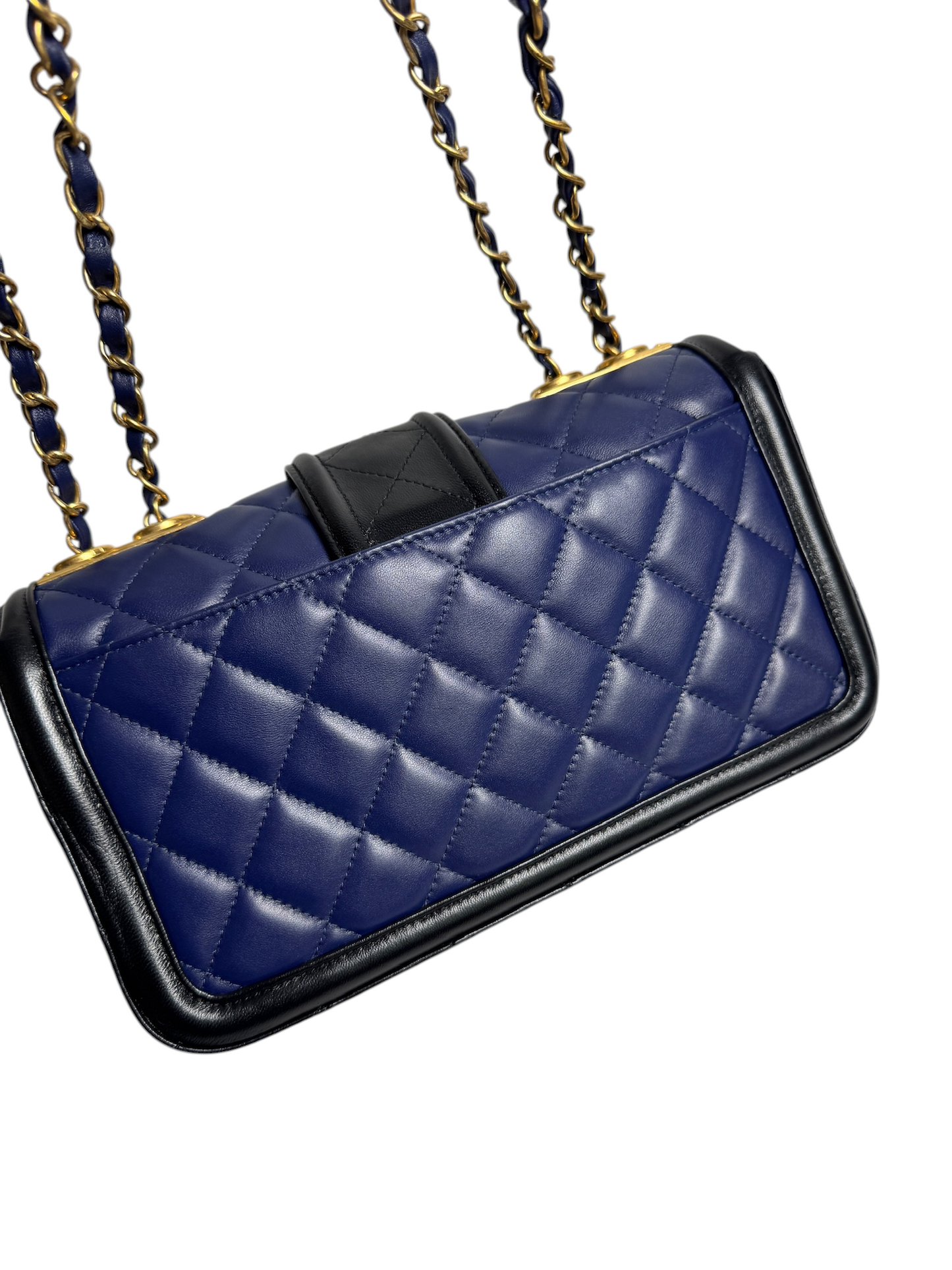 Chanel Navy Black Trim Flap GHW