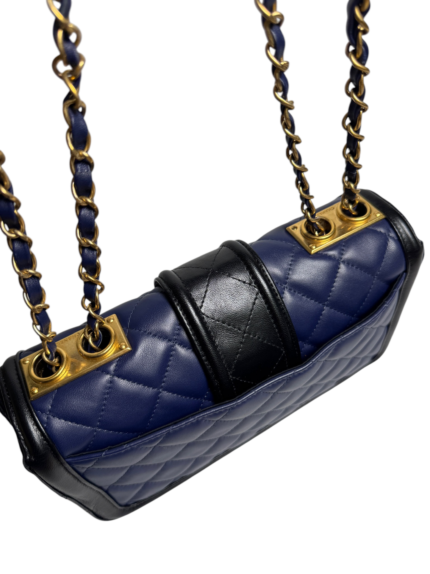 Chanel Navy Black Trim Flap GHW