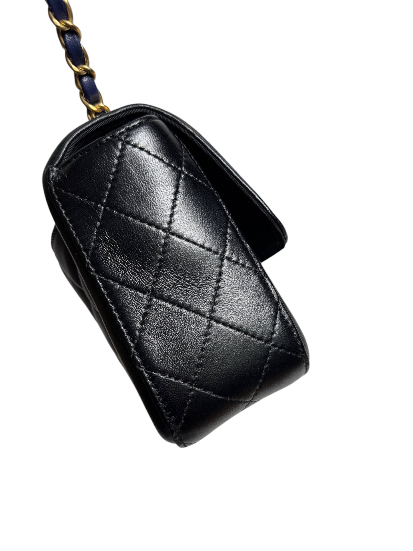 Chanel Quilted Navy Black Medium Flap