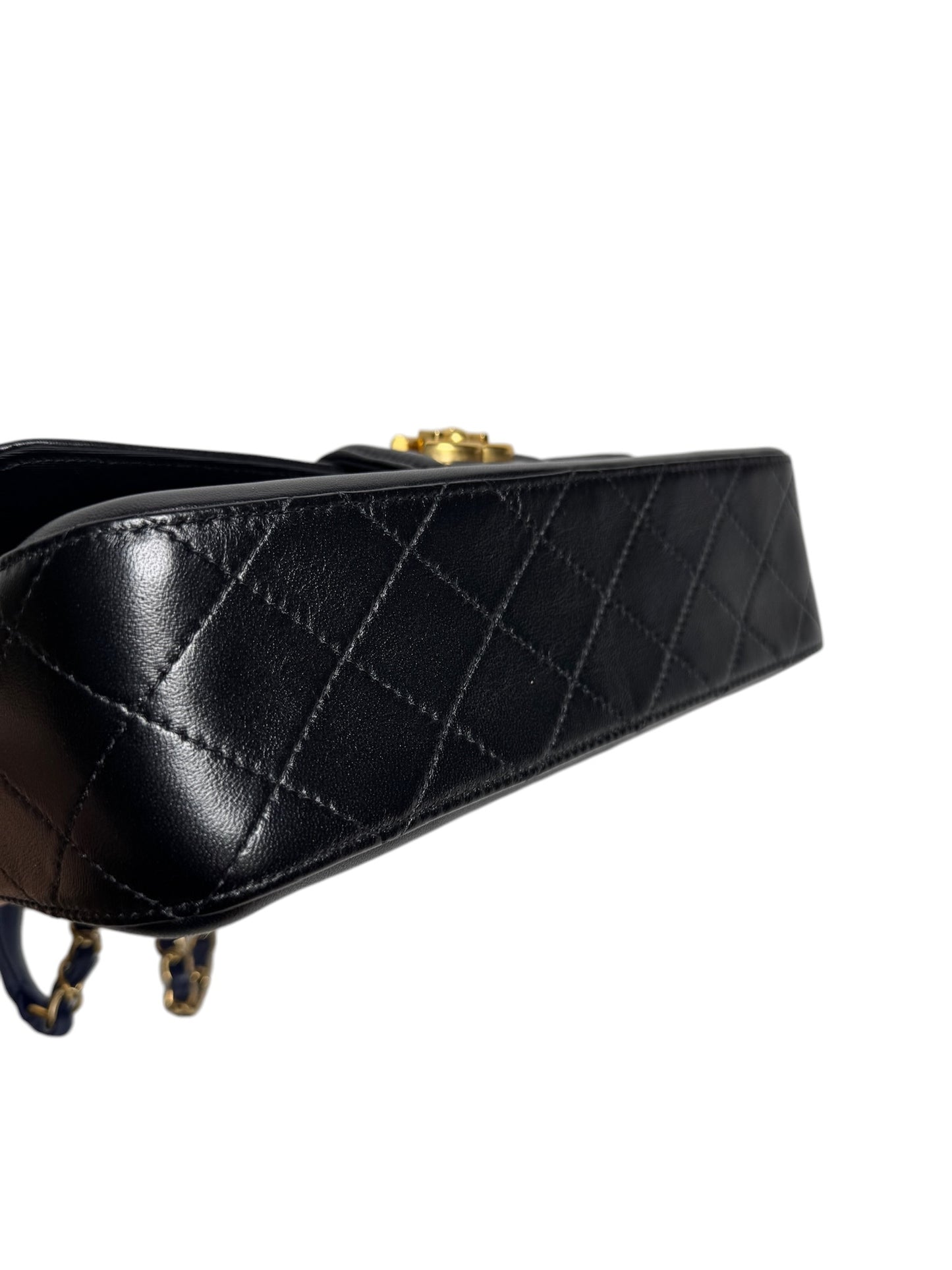 Chanel Quilted Navy Black Medium Flap
