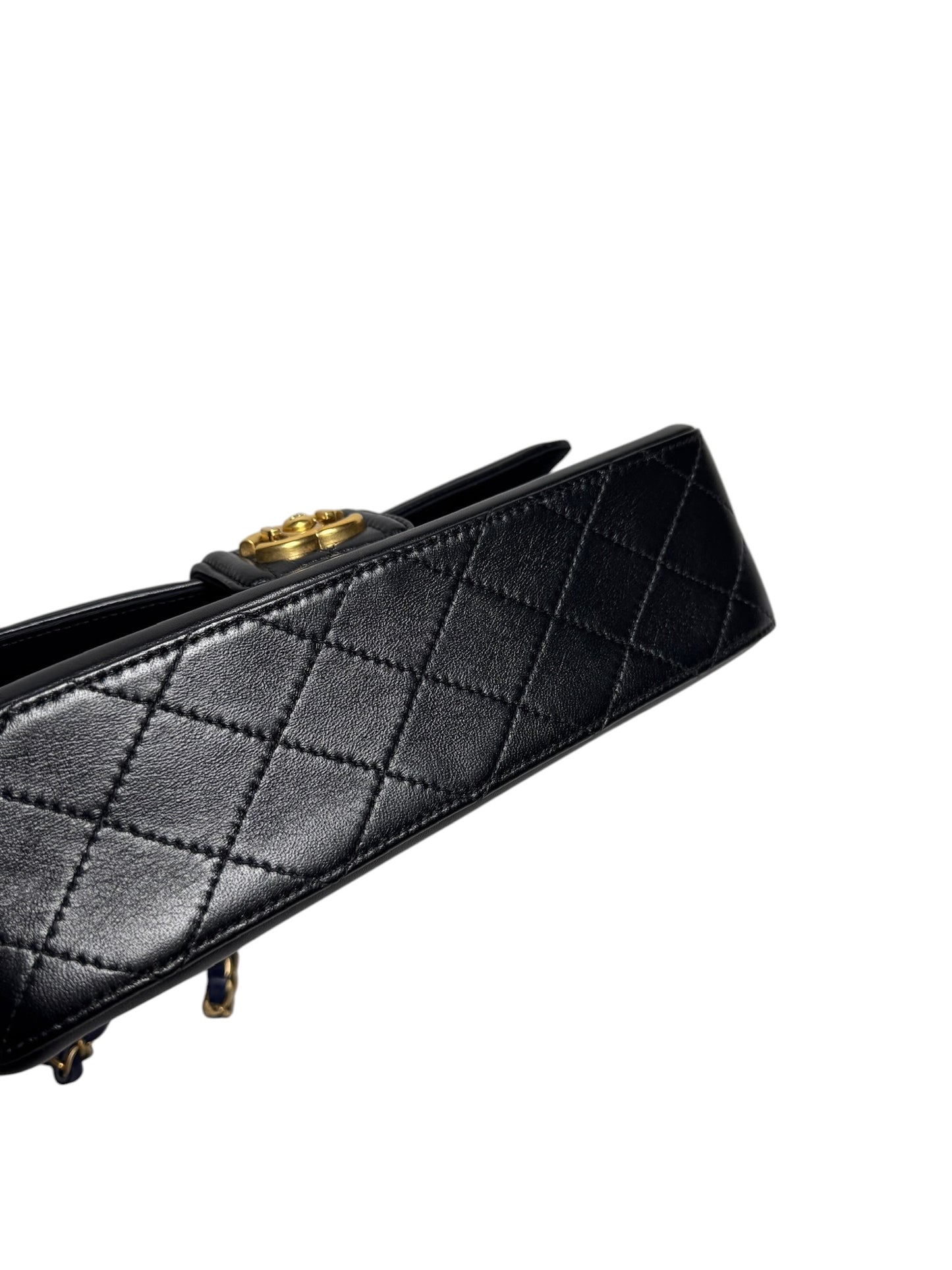 Chanel Quilted Navy Black Medium Flap