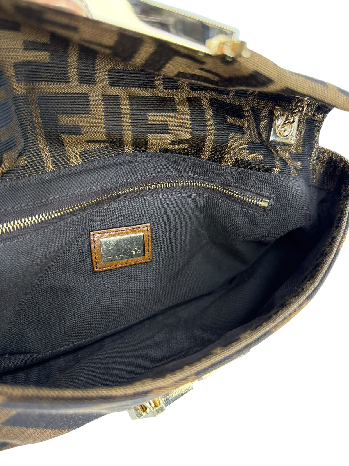 Fendi Brown Zucca Canvas Baguette T8871