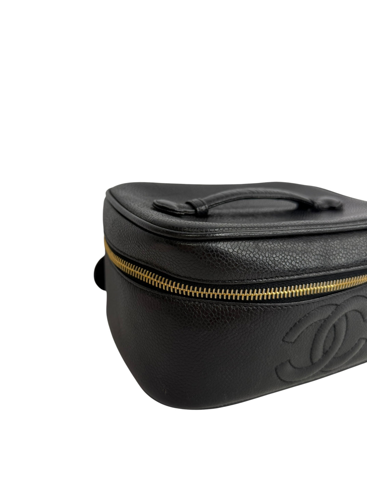 Chanel Vintage Black Caviar Cosmetic Case T8857