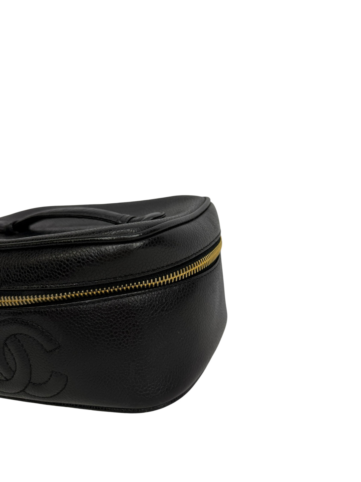 Chanel Vintage Black Caviar Cosmetic Case T8857