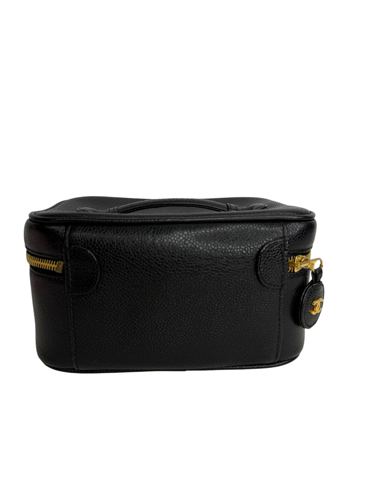 Chanel Vintage Black Caviar Cosmetic Case T8857