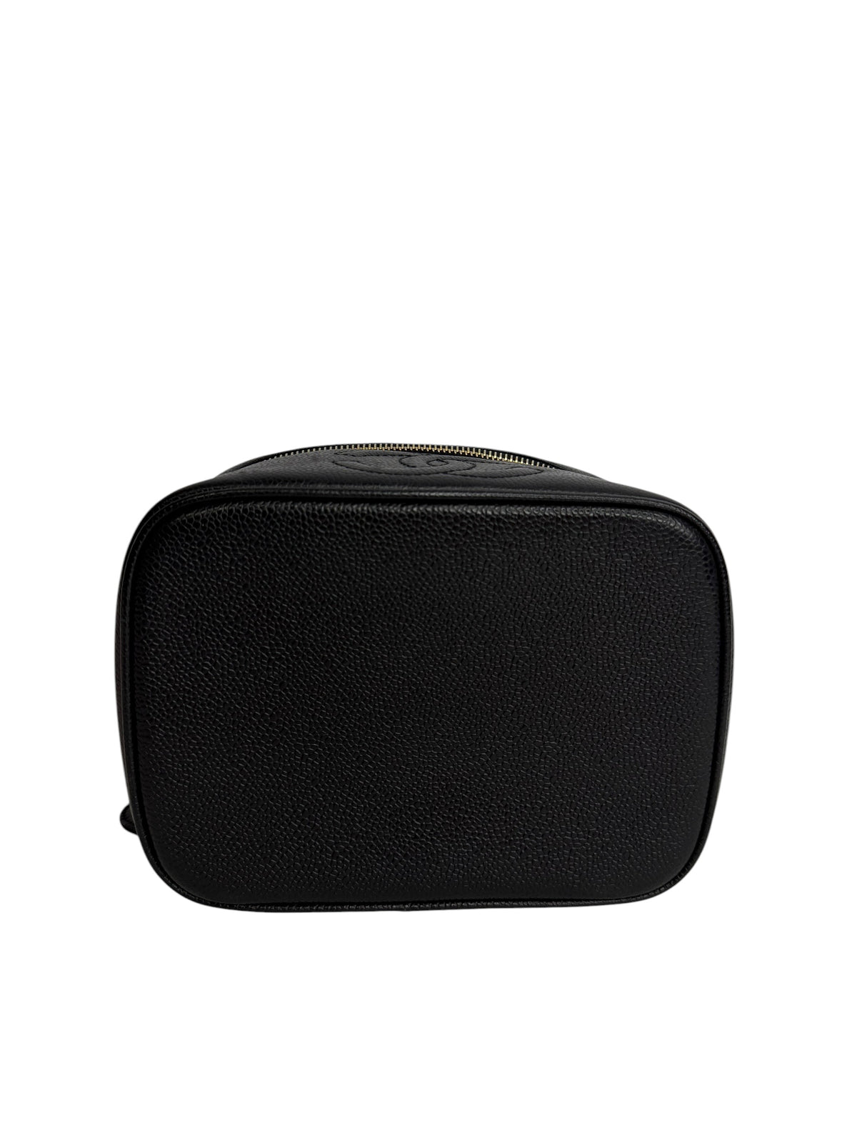 Chanel Vintage Black Caviar Cosmetic Case T8857