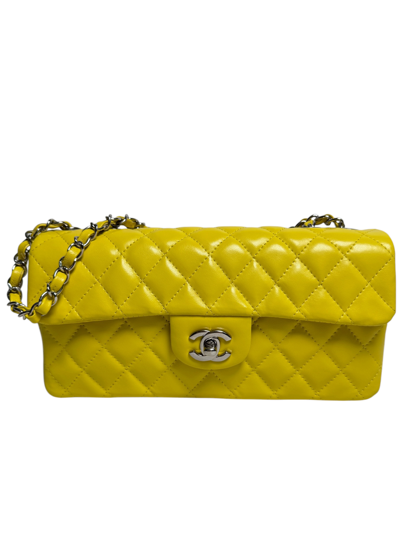Chanel Yellow East/West Flap SHW
