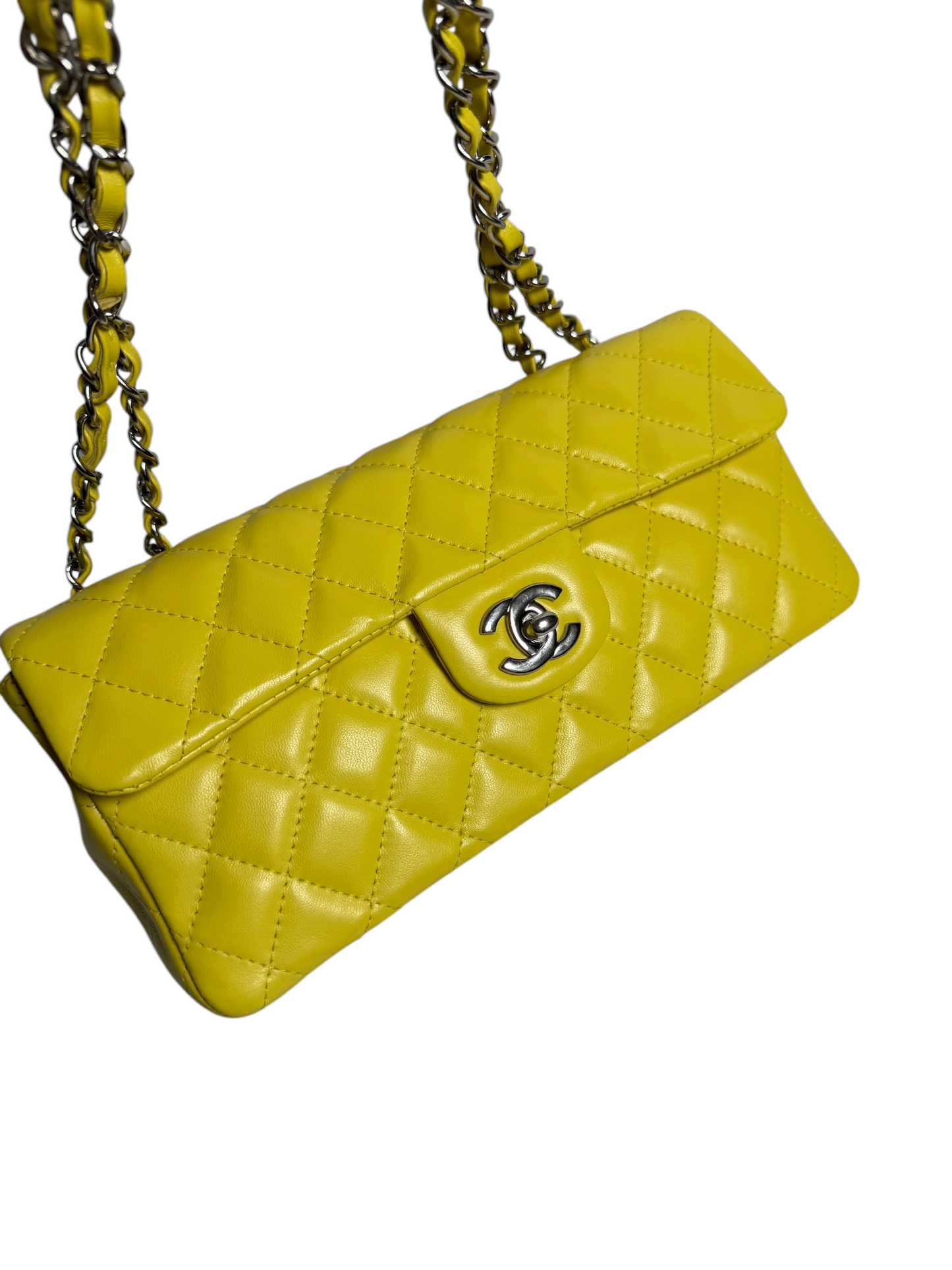 Chanel Yellow East/West Flap SHW