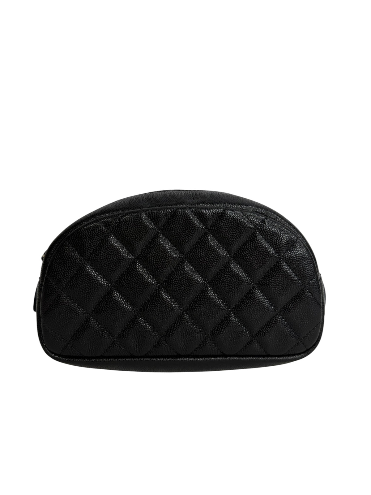 Chanel Black Caviar Front Pocket Cosmetic Pouch T8856