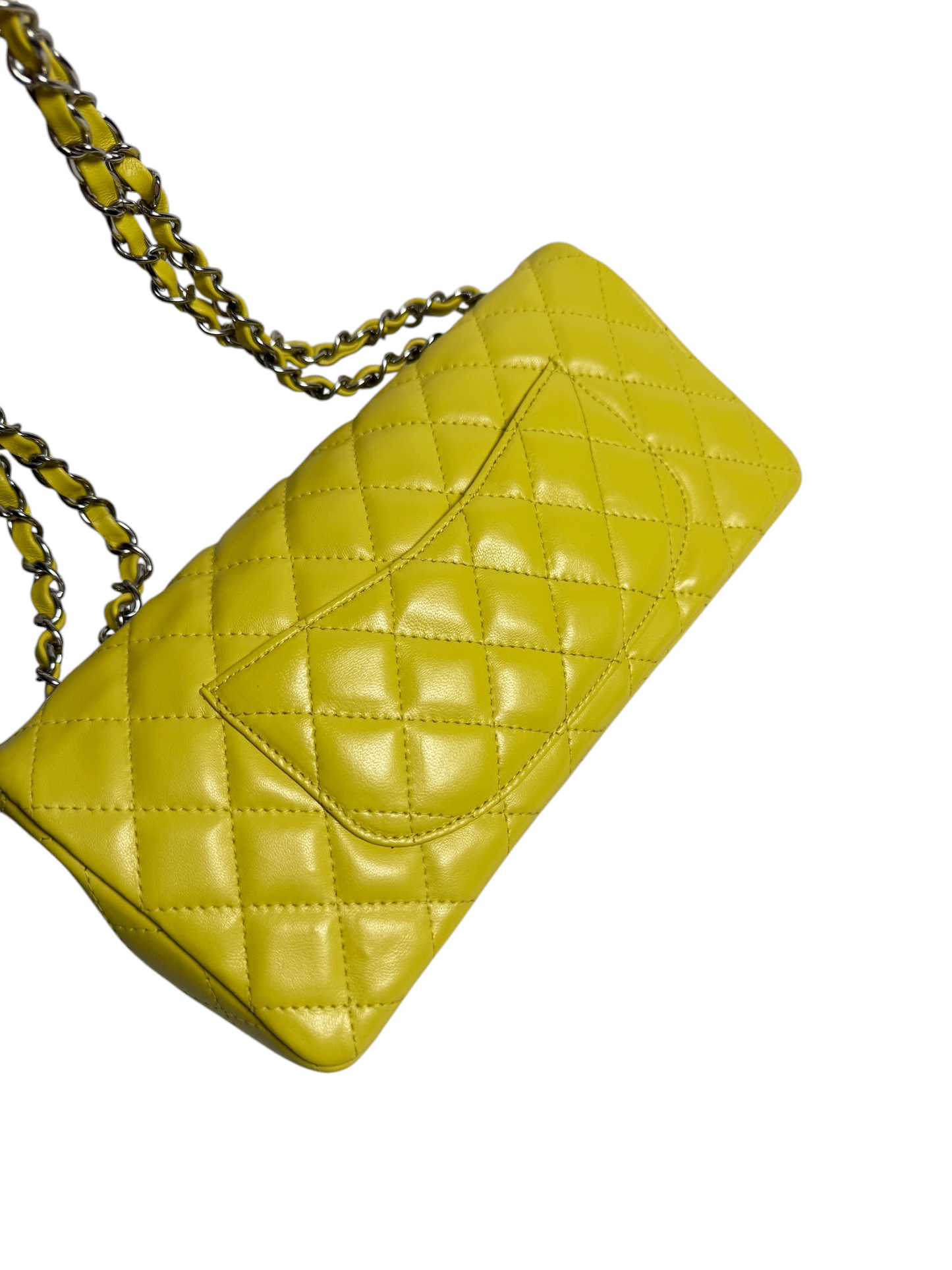 Chanel Yellow East/West Flap SHW