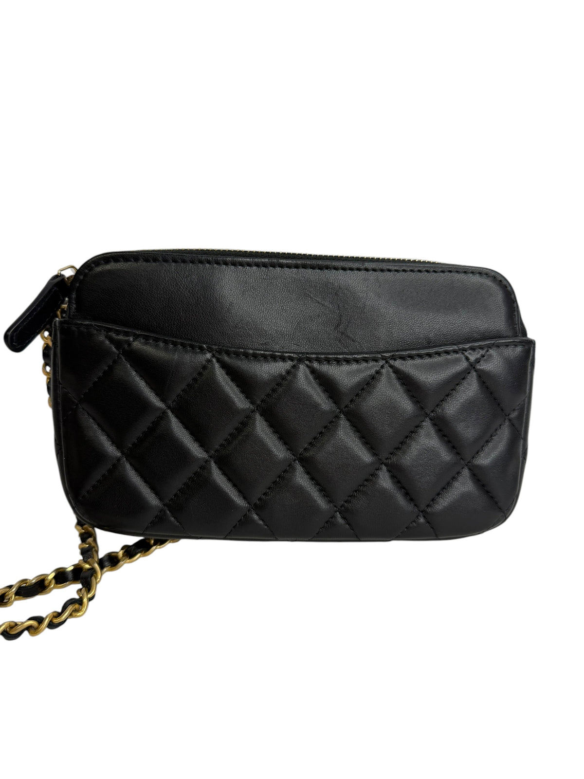 Chanel Lucky Charms Black Flap Wallet With Chain T8937