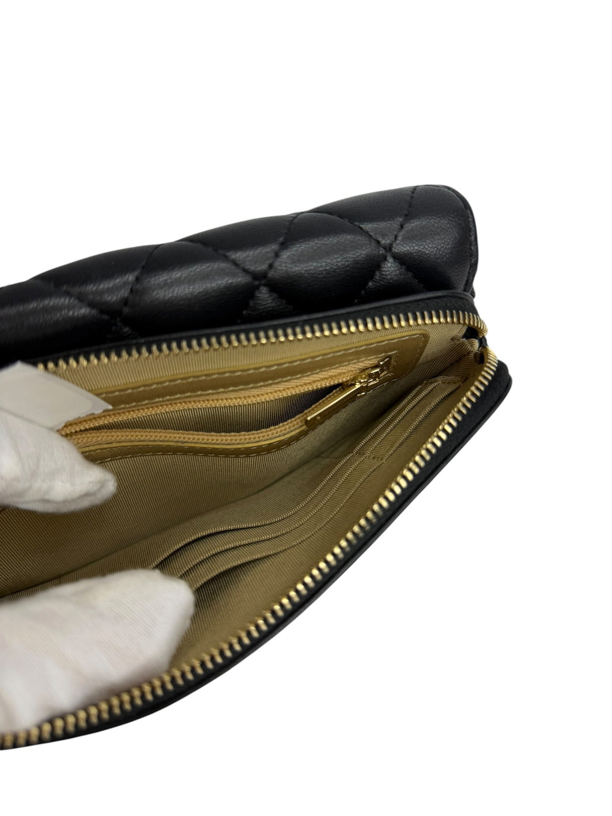 Chanel Lucky Charms Black Flap Wallet With Chain T8937