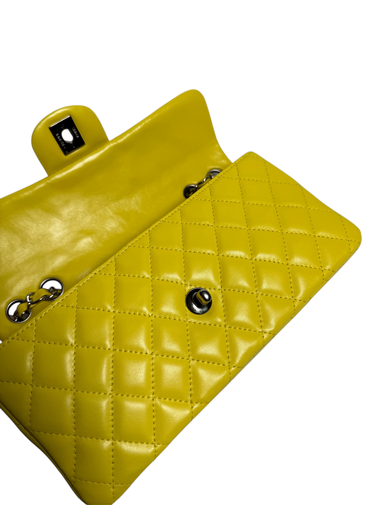 Chanel Yellow East/West Flap SHW