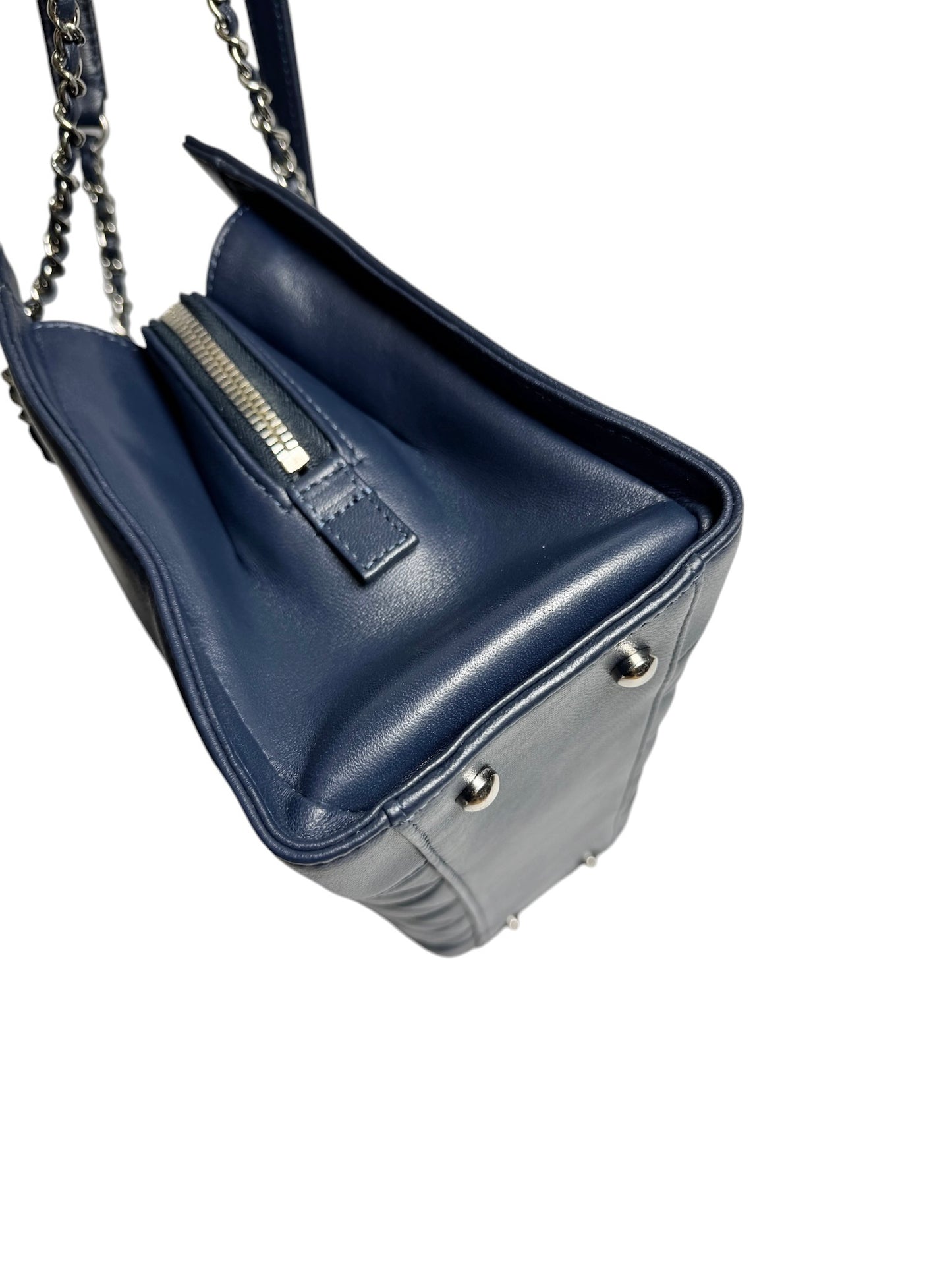 Chanel Navy Quilted Mademoiselle Shopping Tote
