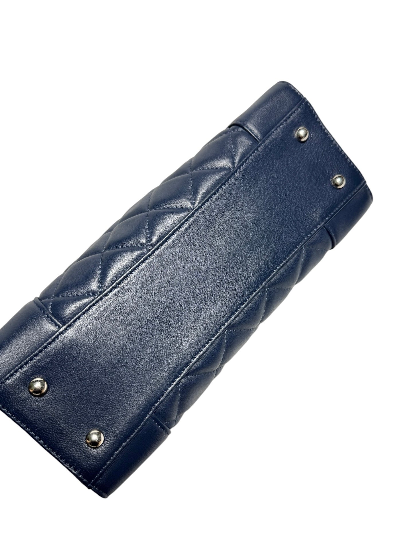 Chanel Navy Quilted Mademoiselle Shopping Tote