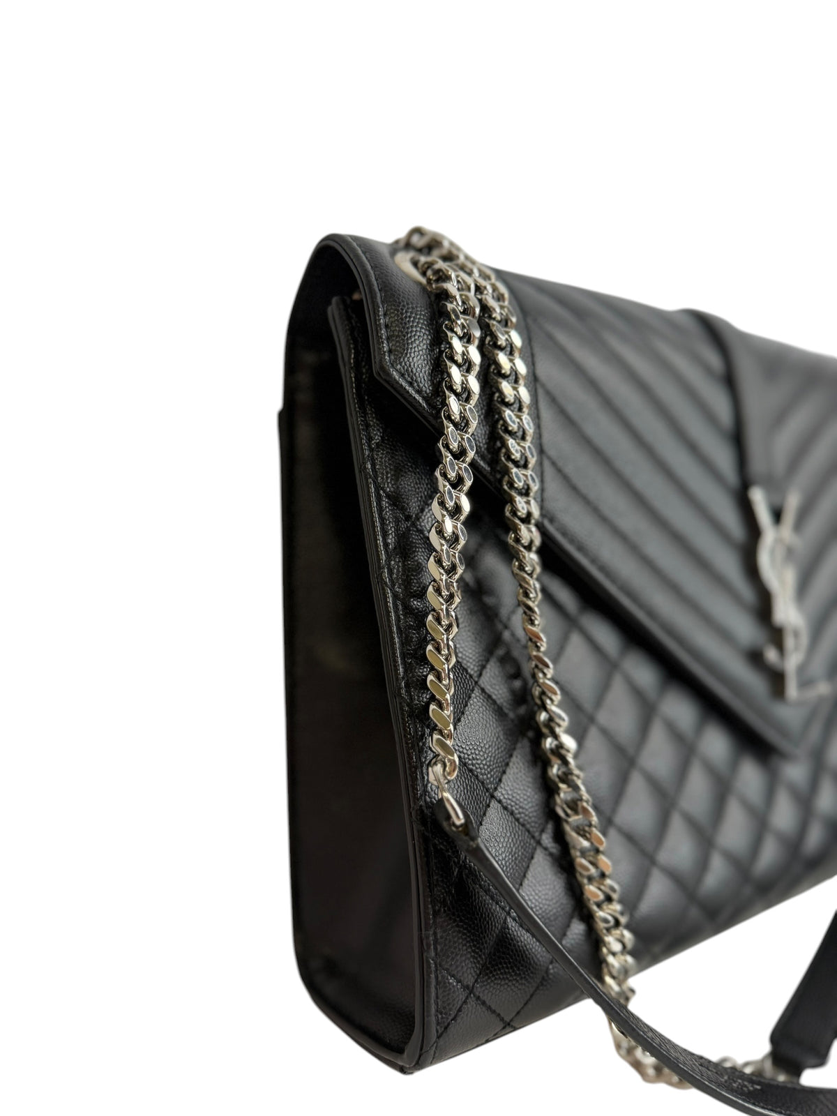 Saint Laurent Large Envelope Bag Black SHW T8948