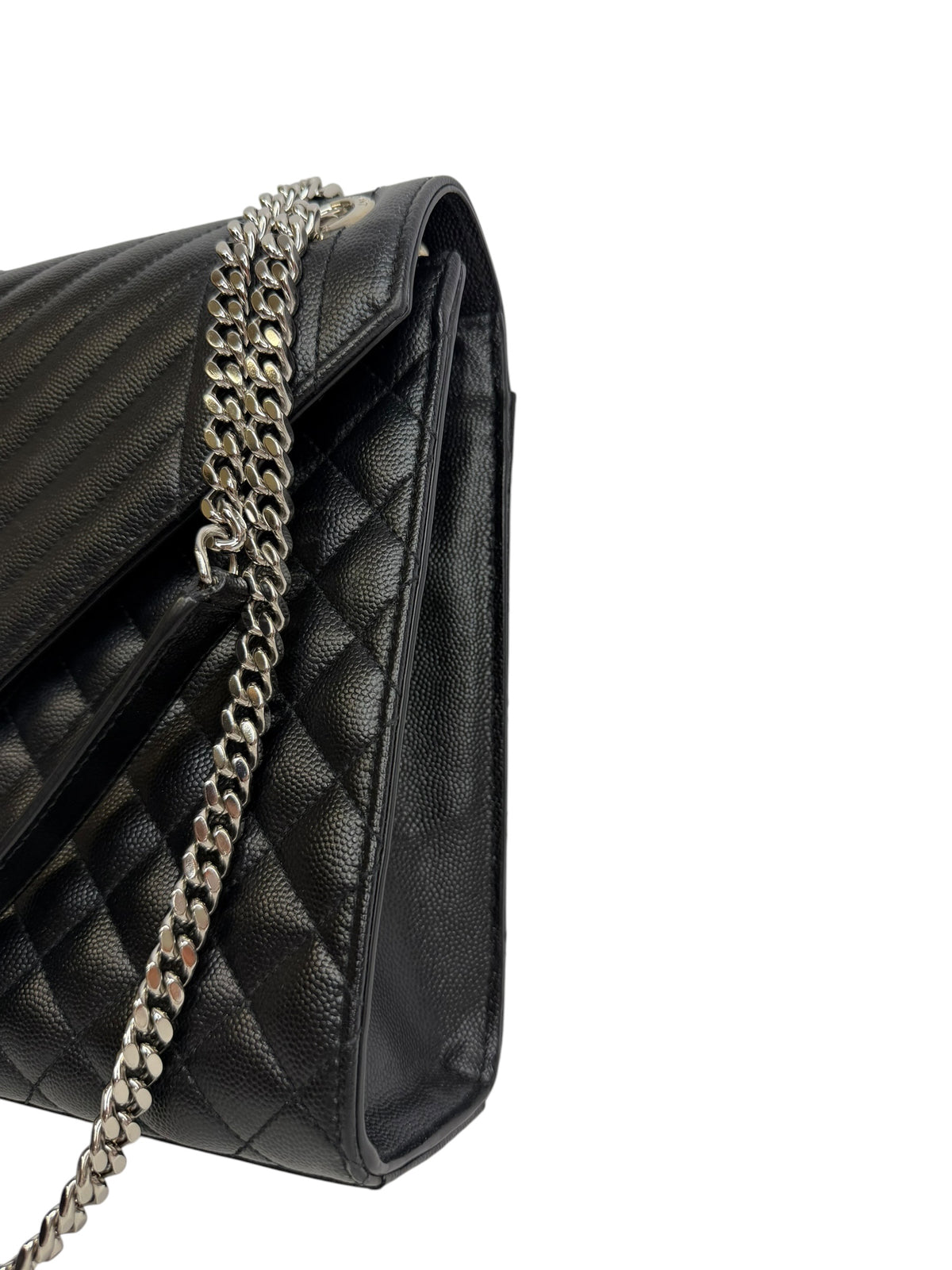 Saint Laurent Large Envelope Bag Black SHW T8948